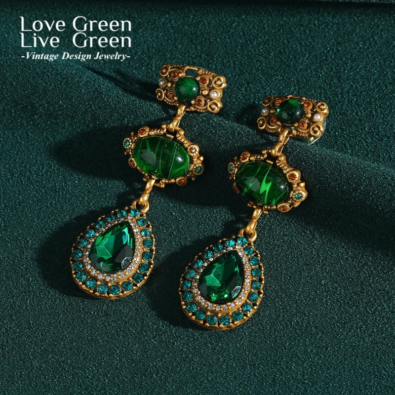 Vintage Green Water Drop Earrings For Woman Crystal Dangle Nature Stone Luxury Antique Gold Color Jewelry Accessories 2025 New
Vintage Green Water Drop Earrings For Woman Crystal Dangle Nature Stone Luxury Antique Gold Color Jewelry Accessories 2025 New