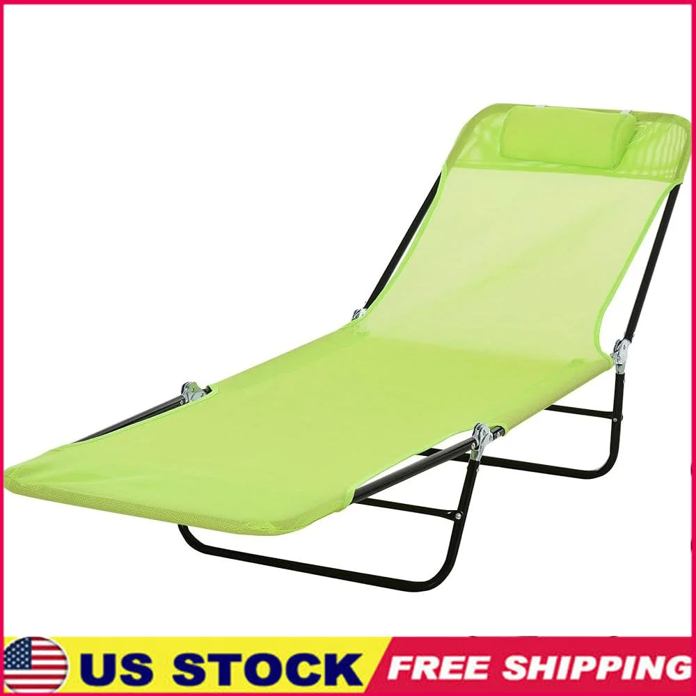 Folding Chaise Lounge Chair Outdoor Pool Sun Tanning Chair Adjustable Recline Breathable Mesh Seat Lightweight Portable Backyard
Folding Chaise Lounge Chair Outdoor Pool Sun Tanning Chair Adjustable Recline Breathable Mesh Seat Lightweight Portable Backyard