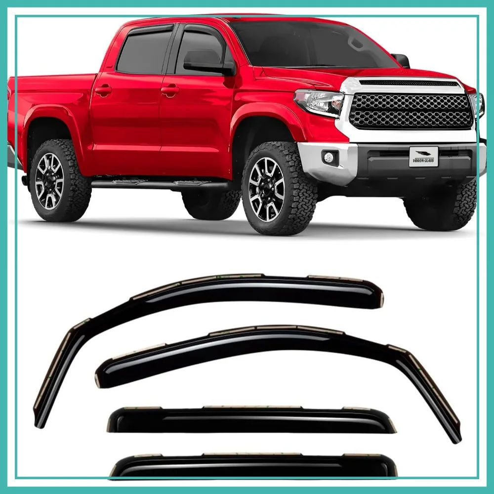 In-Channel Rain Guards for Toyota Tundra 2007-2021 CrewMax, Window Deflectors, 4 Pieces
In-Channel Rain Guards for Toyota Tundra 2007-2021 CrewMax, Window Deflectors, 4 Pieces