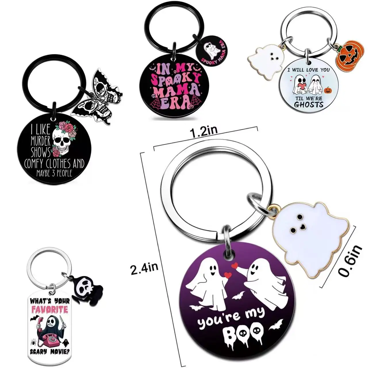 Популярный Хэллоуин с цветной печатью, брелок из нержавеющей стали, подвеска с рисунком призрака, загадочный подарок, аксессуары с героями мультфильмов
Популярный Хэллоуин с цветной печатью, брелок из нержавеющей стали, подвеска с рисунком призрака, загадочный подарок, аксессуары с героями мультфильмов