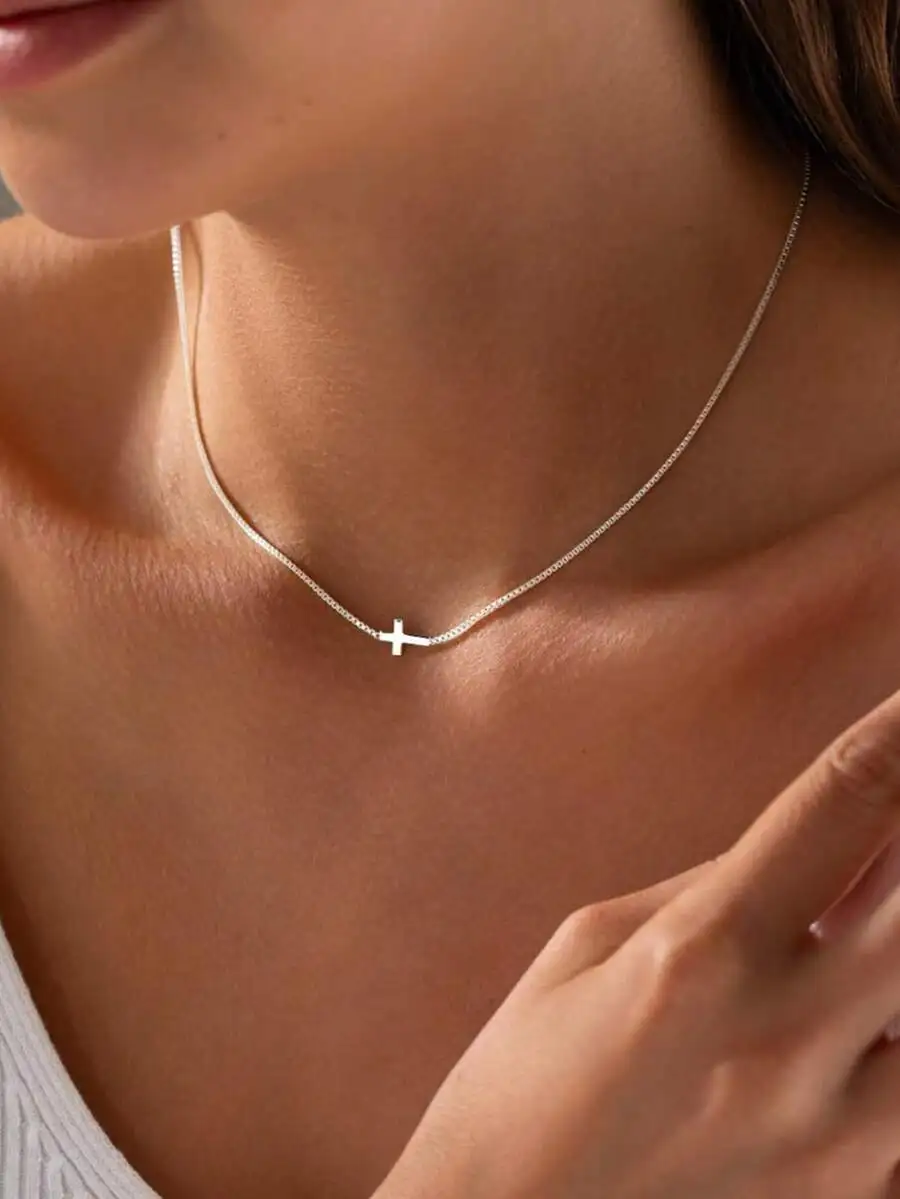 Minimalist Elegant Cross Pendant Necklace Stainless Steel Chain For Women Daily Wear Gift
Minimalist Elegant Cross Pendant Necklace Stainless Steel Chain For Women Daily Wear Gift
