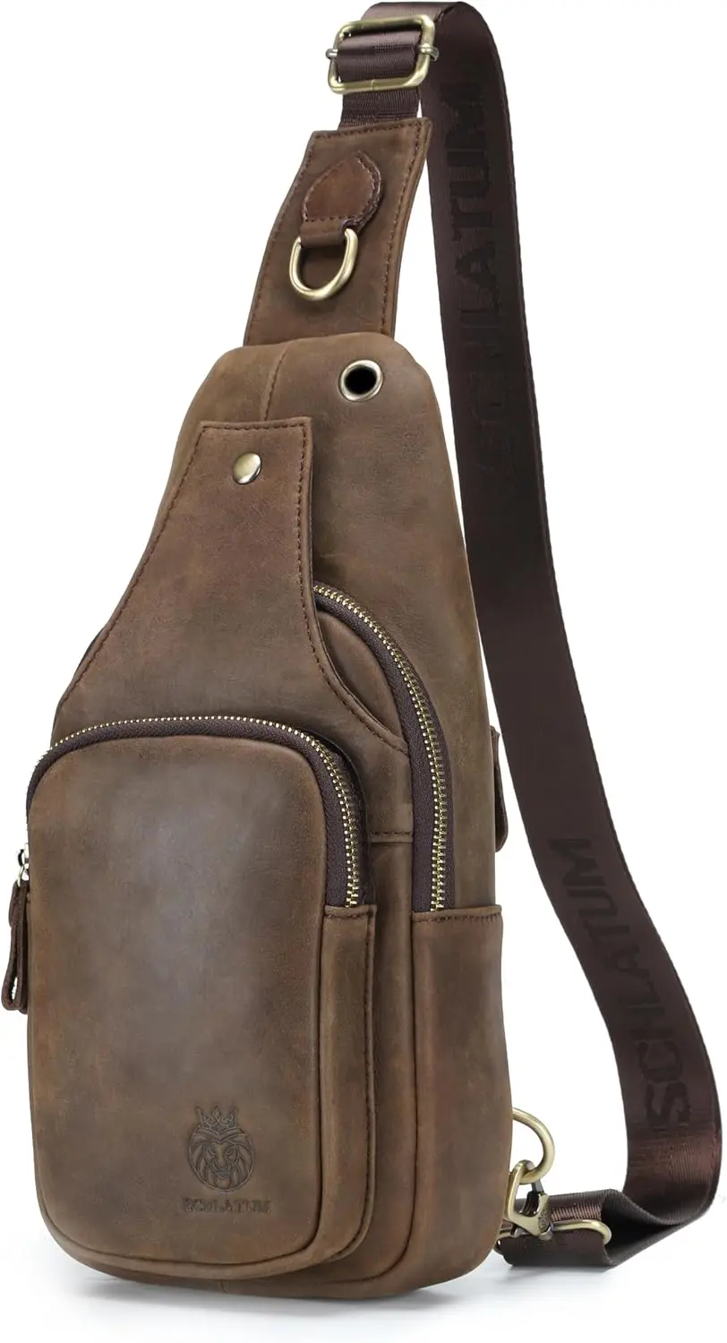 Mens Sling Bag Genuine Leather Crossbody Bags for Men Small Sling Chest Backpack Casual Man Bag Hiking Outdoor, Coffee
Mens Sling Bag Genuine Leather Crossbody Bags for Men Small Sling Chest Backpack Casual Man Bag Hiking Outdoor, Coffee