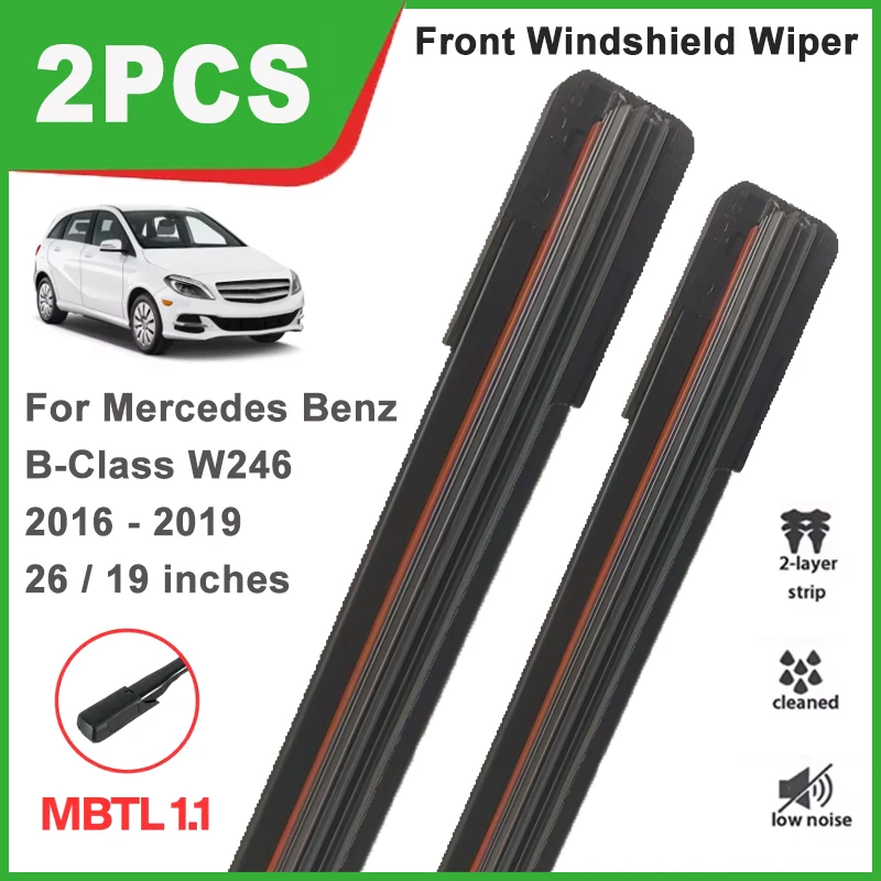 2PCS Double Rubber Front Wiper Blades For Mercedes Benz B-Class W246 2016-2019 Windshield Windscreen Car Accessories
2PCS Double Rubber Front Wiper Blades For Mercedes Benz B-Class W246 2016-2019 Windshield Windscreen Car Accessories