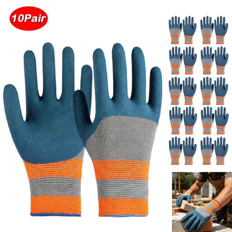 10Pair Garden Labor Gloves Anti-Slip Wear-resistant Latex Safety Protection Glove Duty Rubber Coated Work Glove
10Pair Garden Labor Gloves Anti-Slip Wear-resistant Latex Safety Protection Glove Duty Rubber Coated Work Glove