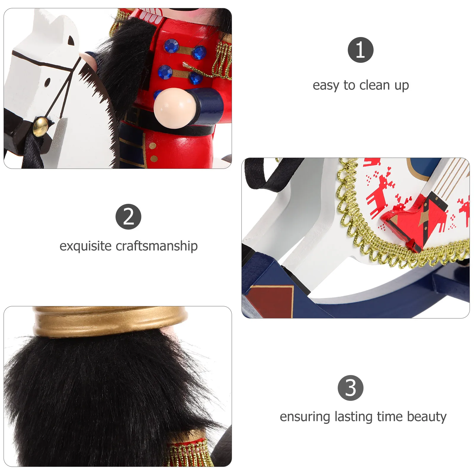 Festive Wooden Horse Nutcracker Soldier Decoration Detailed Artisan Craft for Indoor Home Kitchen Coffee Table Xmas Ornament
Festive Wooden Horse Nutcracker Soldier Decoration Detailed Artisan Craft for Indoor Home Kitchen Coffee Table Xmas Ornament