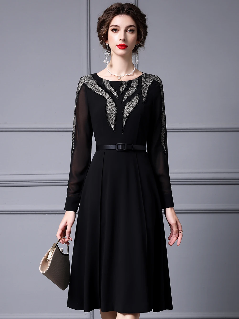 Длинное вечернее платье с богатой отделкой, поясом и драпированной юбкой, осенняя новинка, для женщин, с завышенной талией, А-силуэт
Длинное вечернее платье с богатой отделкой, поясом и драпированной юбкой, осенняя новинка, для женщин, с завышенной талией, А-силуэт