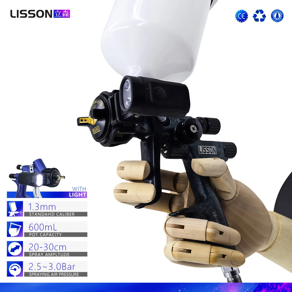 HVLP Spray Gun 1.3mm with LED Light – Camo Blue-Black, 600ml Cup for Auto & Furniture Painting
HVLP Spray Gun 1.3mm with LED Light – Camo Blue-Black, 600ml Cup for Auto & Furniture Painting