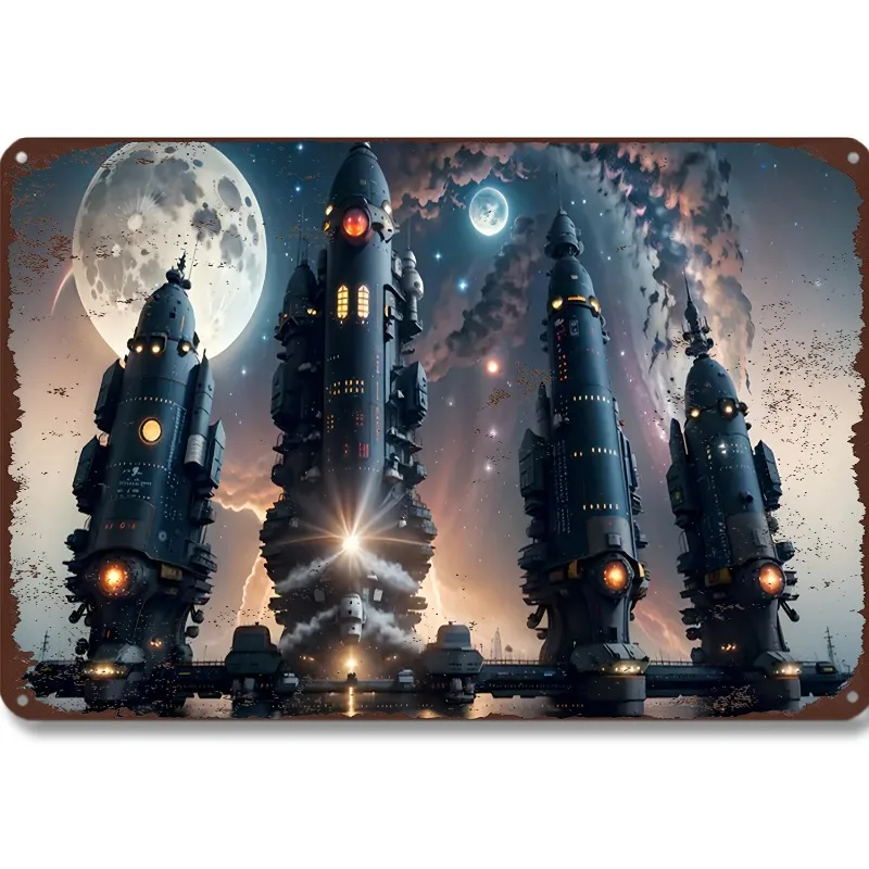 Vintage Spacecraft Metal Wall Art - 7.9x11.8"/11.8x17.7" Aluminum Sign with Futuristic Rocket Design, for Home, Office Decor
Vintage Spacecraft Metal Wall Art - 7.9x11.8"/11.8x17.7" Aluminum Sign with Futuristic Rocket Design, for Home, Office Decor