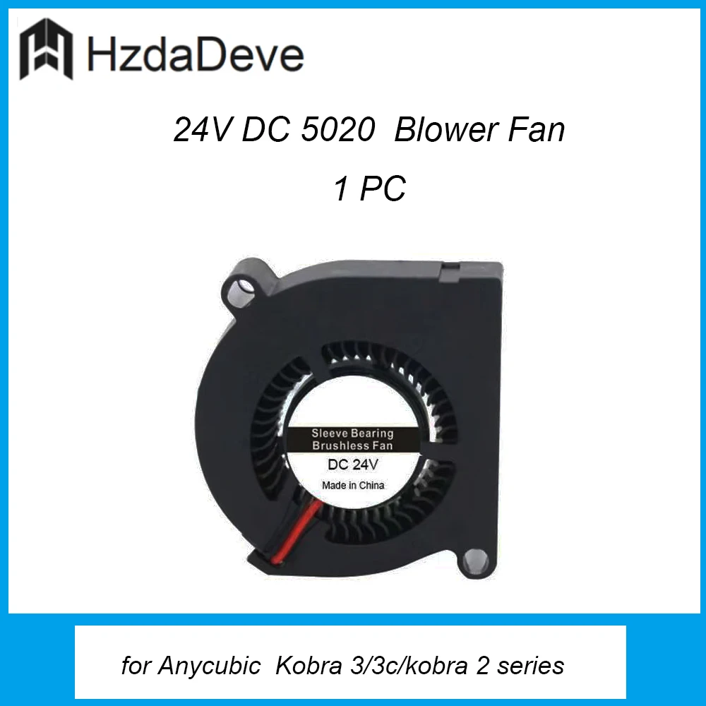 24V DC 5020 Blower Fan Axial Cooling Fan Hotend Heat Sink Fan for Anycubic Kobra 3 Combo/Kobra 2 Series 3D Printer Accessories
24V DC 5020 Blower Fan Axial Cooling Fan Hotend Heat Sink Fan for Anycubic Kobra 3 Combo/Kobra 2 Series 3D Printer Accessories
