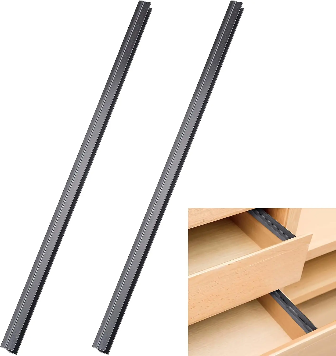 PVC Drawer Hanging File Rails, 2 Pack Black Cabinet Rails for Letter Size Folder Storage, Trim to Fit 15.8 Inch Drawers
PVC Drawer Hanging File Rails, 2 Pack Black Cabinet Rails for Letter Size Folder Storage, Trim to Fit 15.8 Inch Drawers