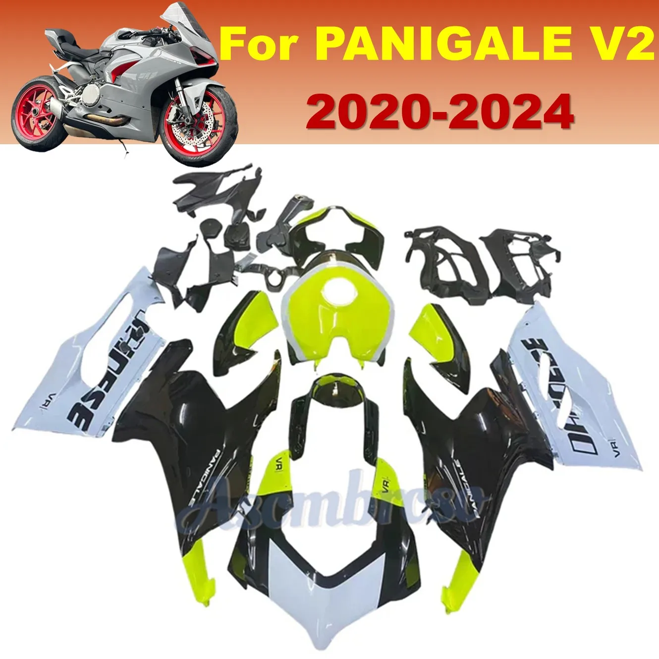 Motorcycle Fairings For DUCATI PANIGALE V2 2020-2024 Street Fighter V2 Grey Black with Fluorescent Yellow Shell
Motorcycle Fairings For DUCATI PANIGALE V2 2020-2024 Street Fighter V2 Grey Black with Fluorescent Yellow Shell