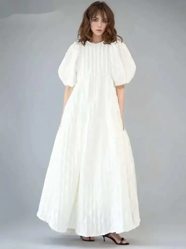 Fashion Women's Dress O-neck Lantern Sleeves Backless Pullover Crimping Loose Ankle-length Dresses Summer 2026 New 7AP5BF
Fashion Women's Dress O-neck Lantern Sleeves Backless Pullover Crimping Loose Ankle-length Dresses Summer 2026 New 7AP5BF