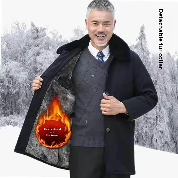 Thickened Medium-Length Cotton Jacket for Middle-Aged And Elderly Men Winter Outerwear Warm Fleece-Lined Business Gentleman S...
Thickened Medium-Length Cotton Jacket for Middle-Aged And Elderly Men Winter Outerwear Warm Fleece-Lined Business Gentleman S...