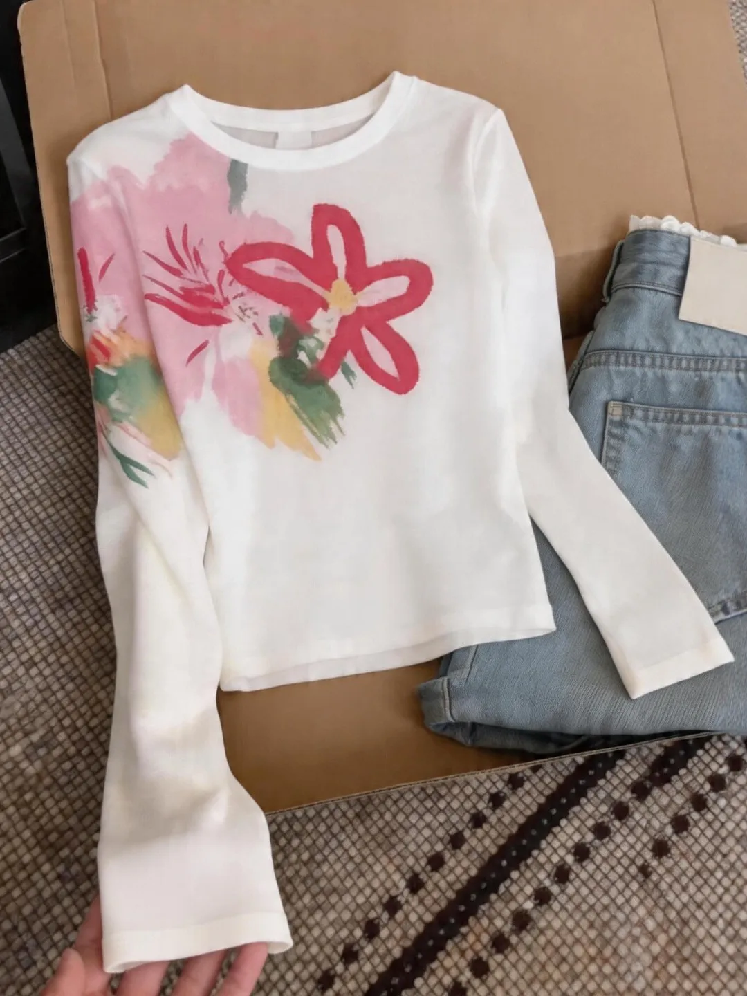 Japanese Style Long Sleeve Floral Print T-Shirt Women's Summer round Neck UV Protection Cover up plus Size Slimming Top
Japanese Style Long Sleeve Floral Print T-Shirt Women's Summer round Neck UV Protection Cover up plus Size Slimming Top