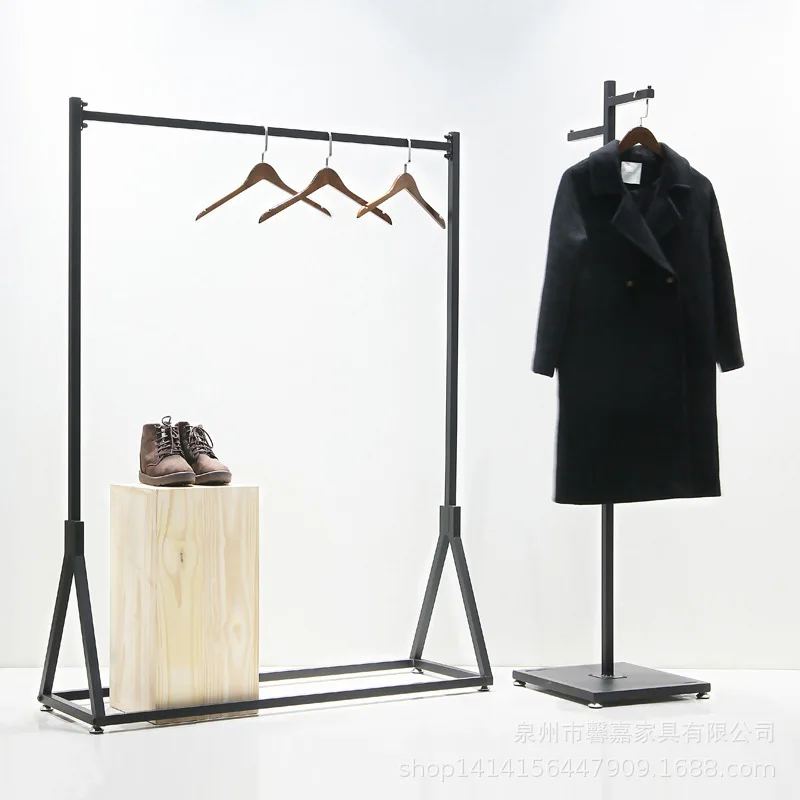 Wrought iron clothing store display rack Floor-to-ceiling combination wedding dress hanger Men's and women's shelves Side
Wrought iron clothing store display rack Floor-to-ceiling combination wedding dress hanger Men's and women's shelves Side