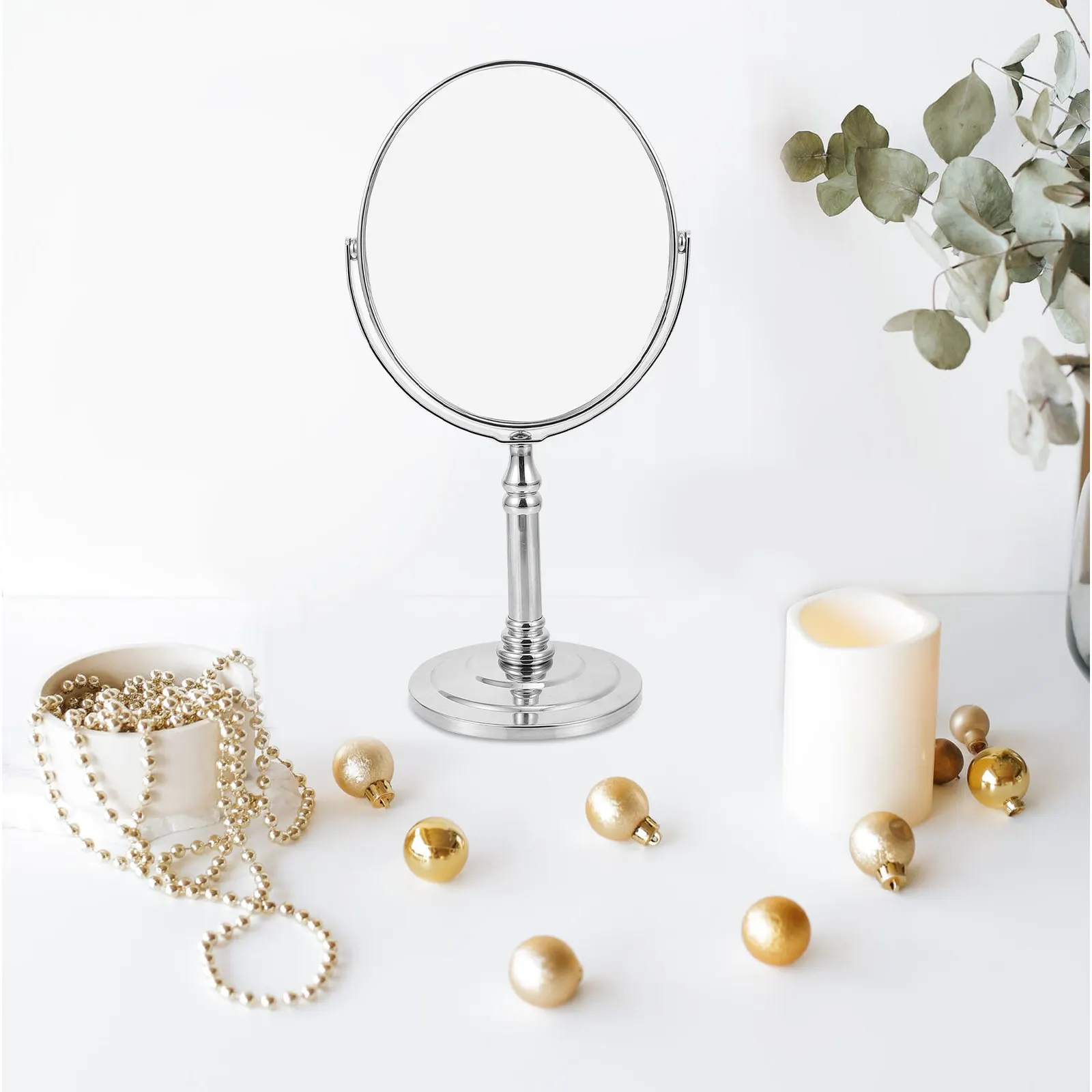 1Pcs Double-Sided Metal Makeup Mirror Desktop Swivel Cosmetics Mirror Stable Base Clear Hd Surface for Home Vanity
1Pcs Double-Sided Metal Makeup Mirror Desktop Swivel Cosmetics Mirror Stable Base Clear Hd Surface for Home Vanity