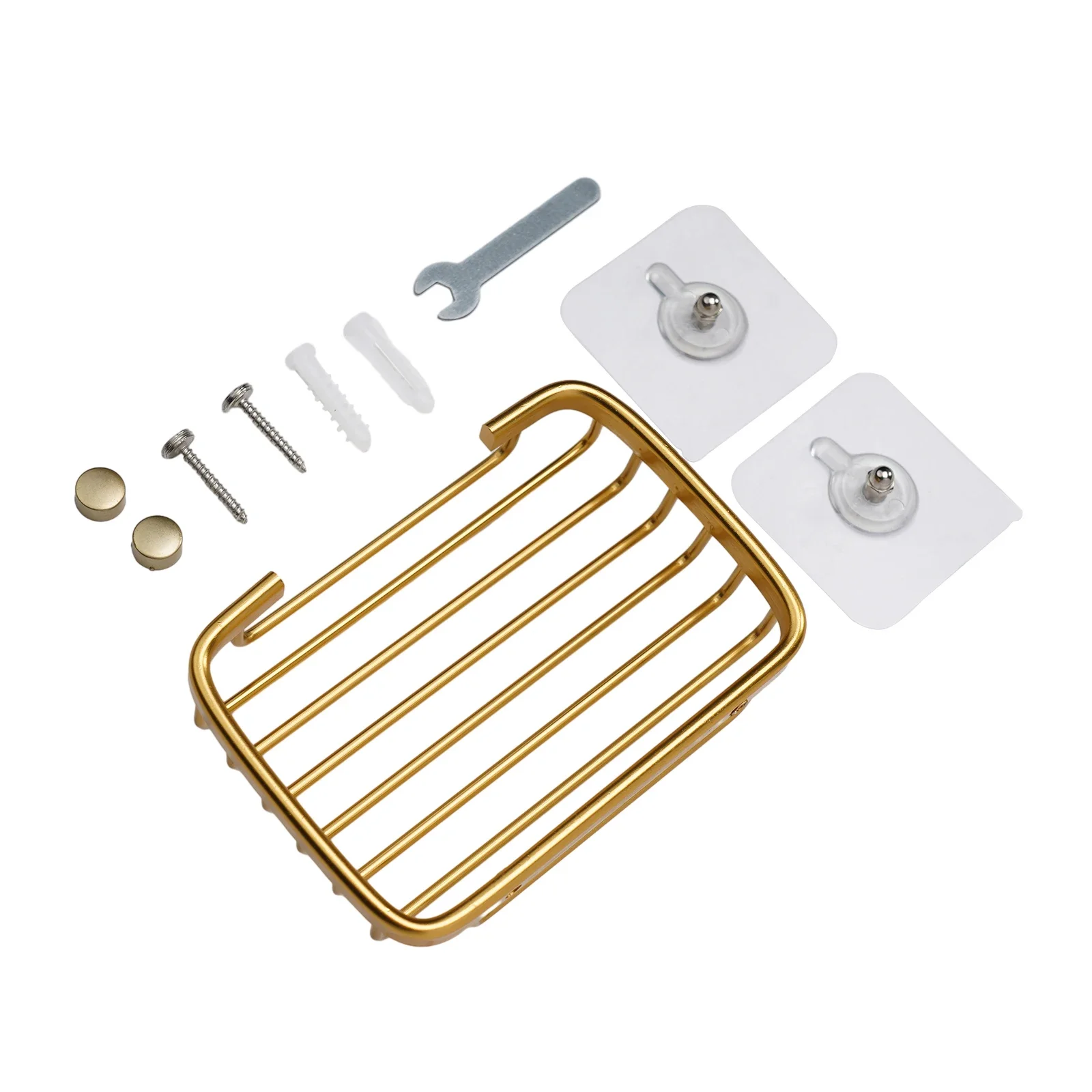 Bathroom Soap Dish Holder Made of Metal Aluminum with Drain Tray Feature Suitable for Shower and Bath Accessories
Bathroom Soap Dish Holder Made of Metal Aluminum with Drain Tray Feature Suitable for Shower and Bath Accessories