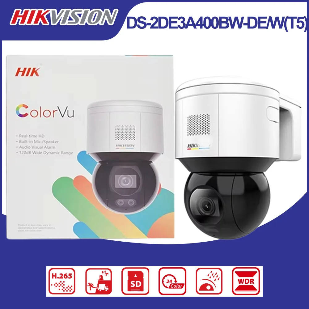 Hikvision DS-2DE3A400BW-DE/W(T5) 4MP ColorVu Wi‑Fi PTZ IP Camera 24/7 Color Two‑Way Audio PoE IP66 AI Human Vehicle Detection
Hikvision DS-2DE3A400BW-DE/W(T5) 4MP ColorVu Wi‑Fi PTZ IP Camera 24/7 Color Two‑Way Audio PoE IP66 AI Human Vehicle Detection