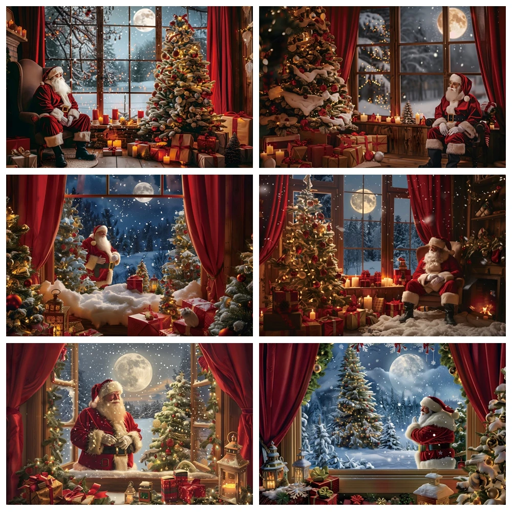 Christmas Eve Santa Claus Backdrop Winter Snow Window Moon Night Xmas Tree Gift Kids Portrait Christmas Photography Background
Christmas Eve Santa Claus Backdrop Winter Snow Window Moon Night Xmas Tree Gift Kids Portrait Christmas Photography Background