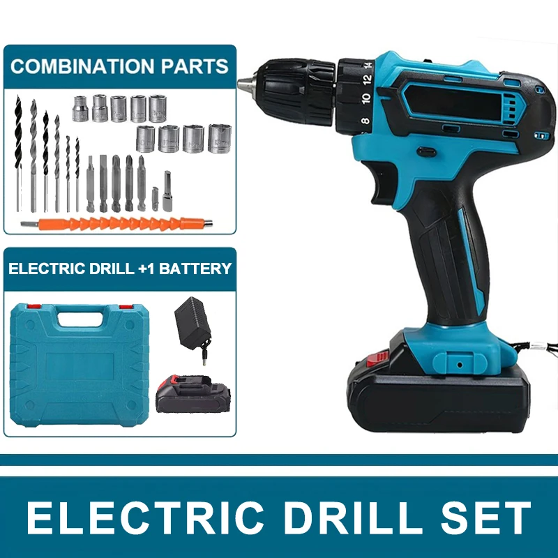 36VF Drill Combination Kit, 2 Batteries And A Fast Charger And Portable Housing With Work Lights, 2 Speed Adjustable
36VF Drill Combination Kit, 2 Batteries And A Fast Charger And Portable Housing With Work Lights, 2 Speed Adjustable