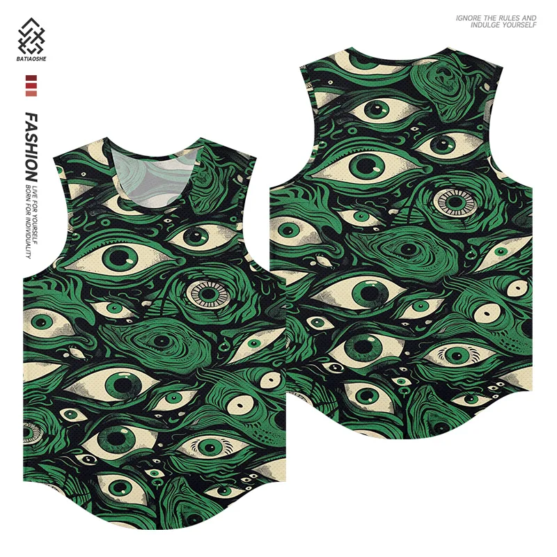 Men's Fashion Sleeveless Trendy Bottom Shirt Weird Eyes Multi-Pattern Printed Adult Top Outdoor Sports Quick Dry Tank Top
Men's Fashion Sleeveless Trendy Bottom Shirt Weird Eyes Multi-Pattern Printed Adult Top Outdoor Sports Quick Dry Tank Top