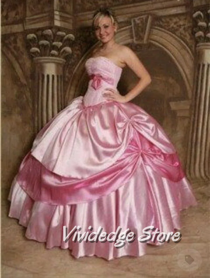 Pink Vintage Mid Century Customized Wedding Dress Sheath Sleeveless Pleated Ruched Bow Trimmed A-Line Hem Victorian Bridal Weddi
Pink Vintage Mid Century Customized Wedding Dress Sheath Sleeveless Pleated Ruched Bow Trimmed A-Line Hem Victorian Bridal Weddi