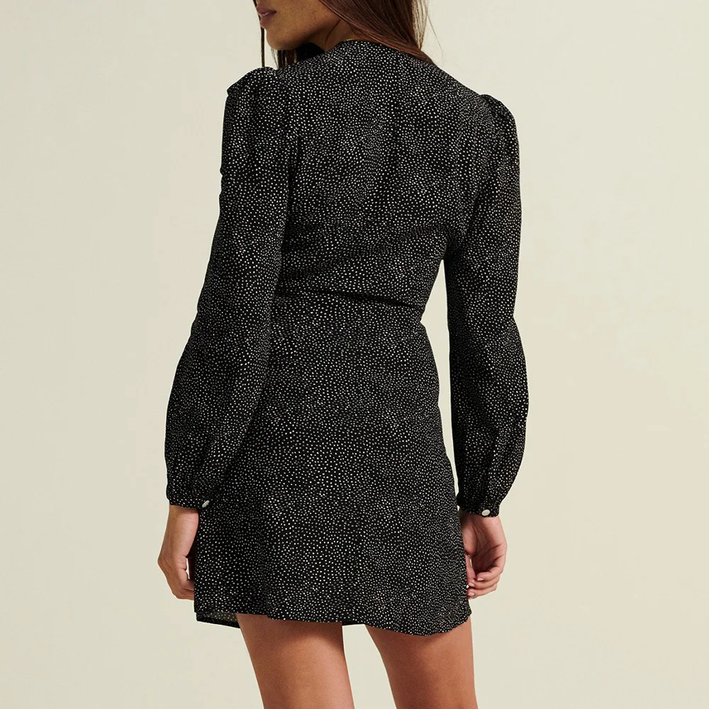 Dresses For Women 2022 Spring Autumn Clothes Vintage Polka Dot Black Mini V Neck Long Sleeve Buttoned Wrap With Belt
Dresses For Women 2022 Spring Autumn Clothes Vintage Polka Dot Black Mini V Neck Long Sleeve Buttoned Wrap With Belt