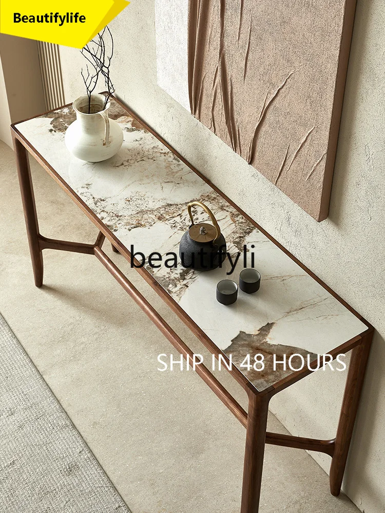 A53 North American black walnut entrance table Italian minimalist rock slab entrance platform corridor table
A53 North American black walnut entrance table Italian minimalist rock slab entrance platform corridor table