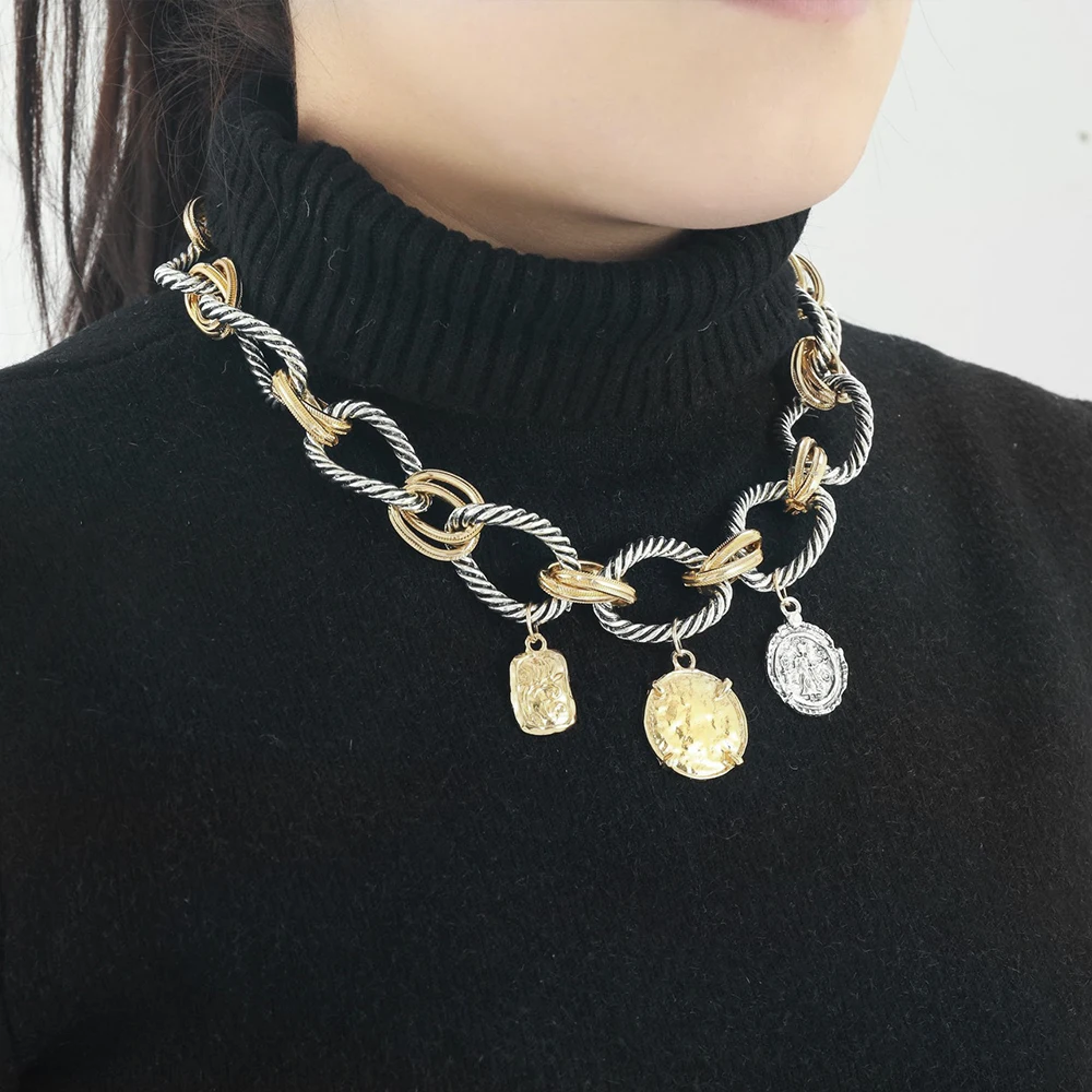 ZAAA Vintage Metal Chains Round Coin Pendant Necklaces for Women Fashion Jewelry Neck Accessories
ZAAA Vintage Metal Chains Round Coin Pendant Necklaces for Women Fashion Jewelry Neck Accessories