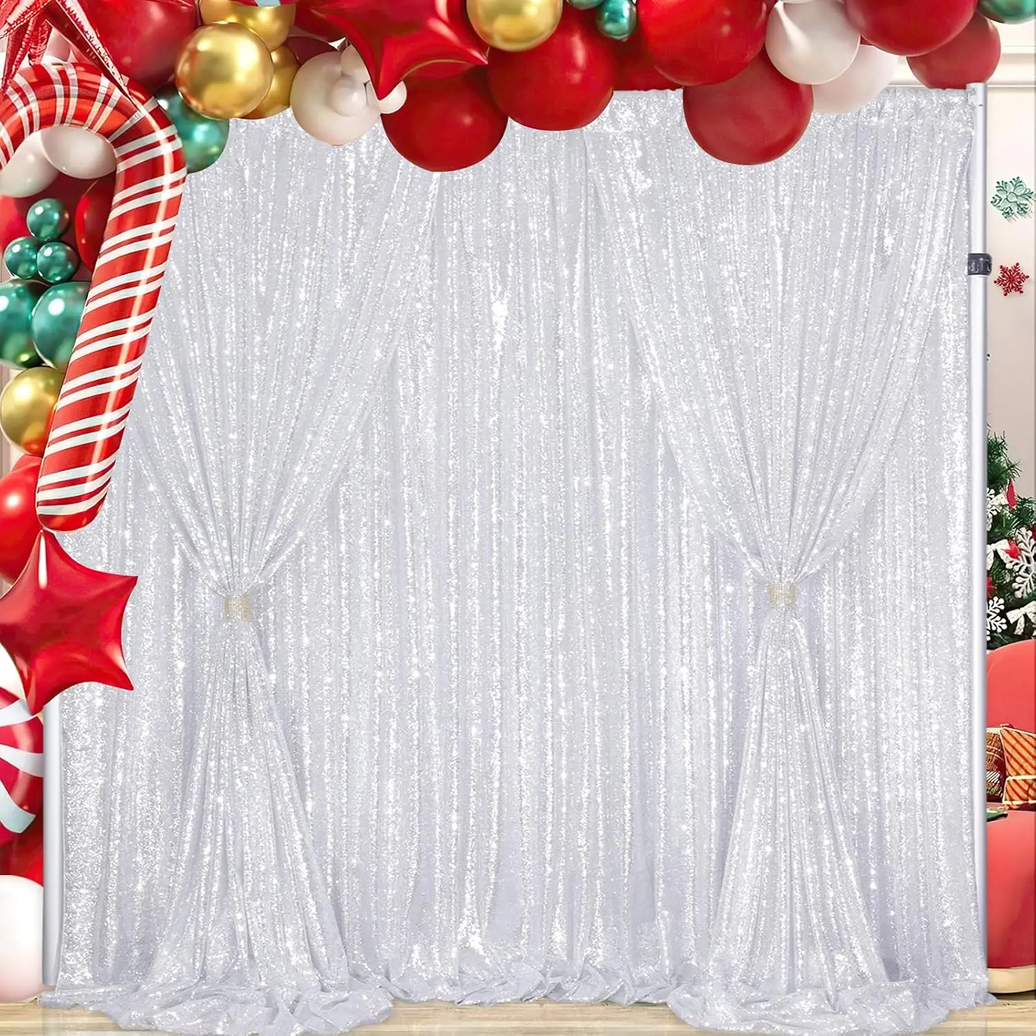 Silver Sequin Backdrop Curtains Party: Christmas Glitter Curtain 3Pcs-4ftx8ft for Backdrop Silver Drapes for Prom Party Wedding
Silver Sequin Backdrop Curtains Party: Christmas Glitter Curtain 3Pcs-4ftx8ft for Backdrop Silver Drapes for Prom Party Wedding
