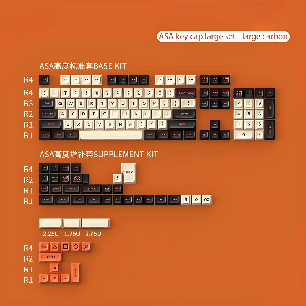 Big Carbon ASA PBT 2-colour Keycaps 148-key Heat-sublimation Keycaps for 64/96/104/108 Mechanical Keyboards
Big Carbon ASA PBT 2-colour Keycaps 148-key Heat-sublimation Keycaps for 64/96/104/108 Mechanical Keyboards