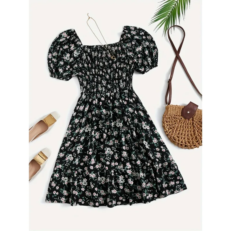 Plus Size 1XL-5XL Women's New Fashionable Floral Print Dress Ladies Casual Waist Cinching A-line Dress
Plus Size 1XL-5XL Women's New Fashionable Floral Print Dress Ladies Casual Waist Cinching A-line Dress