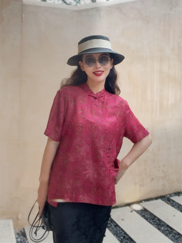 Шелковая блузка с облачным узором Tkae, женская удобная универсальная блузка с воротником-стойкой, асимметричный дизайн на пуговицах, летняя мода
Шелковая блузка с облачным узором Tkae, женская удобная универсальная блузка с воротником-стойкой, асимметричный дизайн на пуговицах, летняя мода