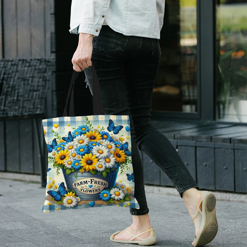 4pcs Flowers Linen Tote Bag Handbag Large Capacity Women Shopping Shoulder Bags
4pcs Flowers Linen Tote Bag Handbag Large Capacity Women Shopping Shoulder Bags