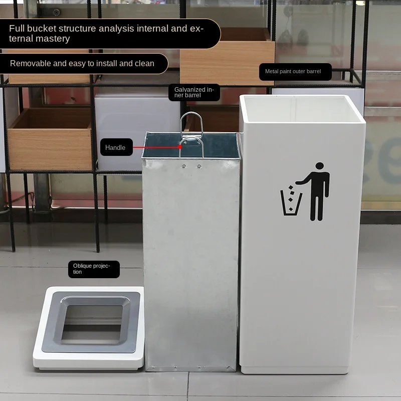YFY Large Capacity Large Square Trash Can Supermarket Stainless Steel Garbage Bin
YFY Large Capacity Large Square Trash Can Supermarket Stainless Steel Garbage Bin