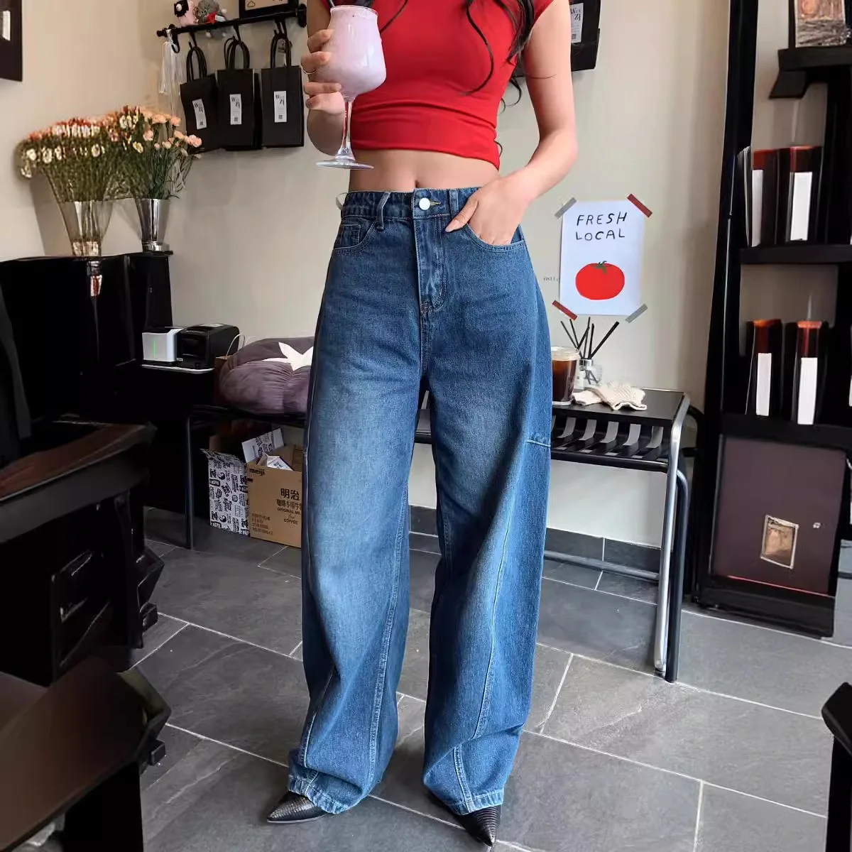 Denim Pants Women Jeans Floor Length Pants Casual High Waist Straight Trousers Streetwear Elegant Splice Mom Jeans Y2k Vintage
Denim Pants Women Jeans Floor Length Pants Casual High Waist Straight Trousers Streetwear Elegant Splice Mom Jeans Y2k Vintage