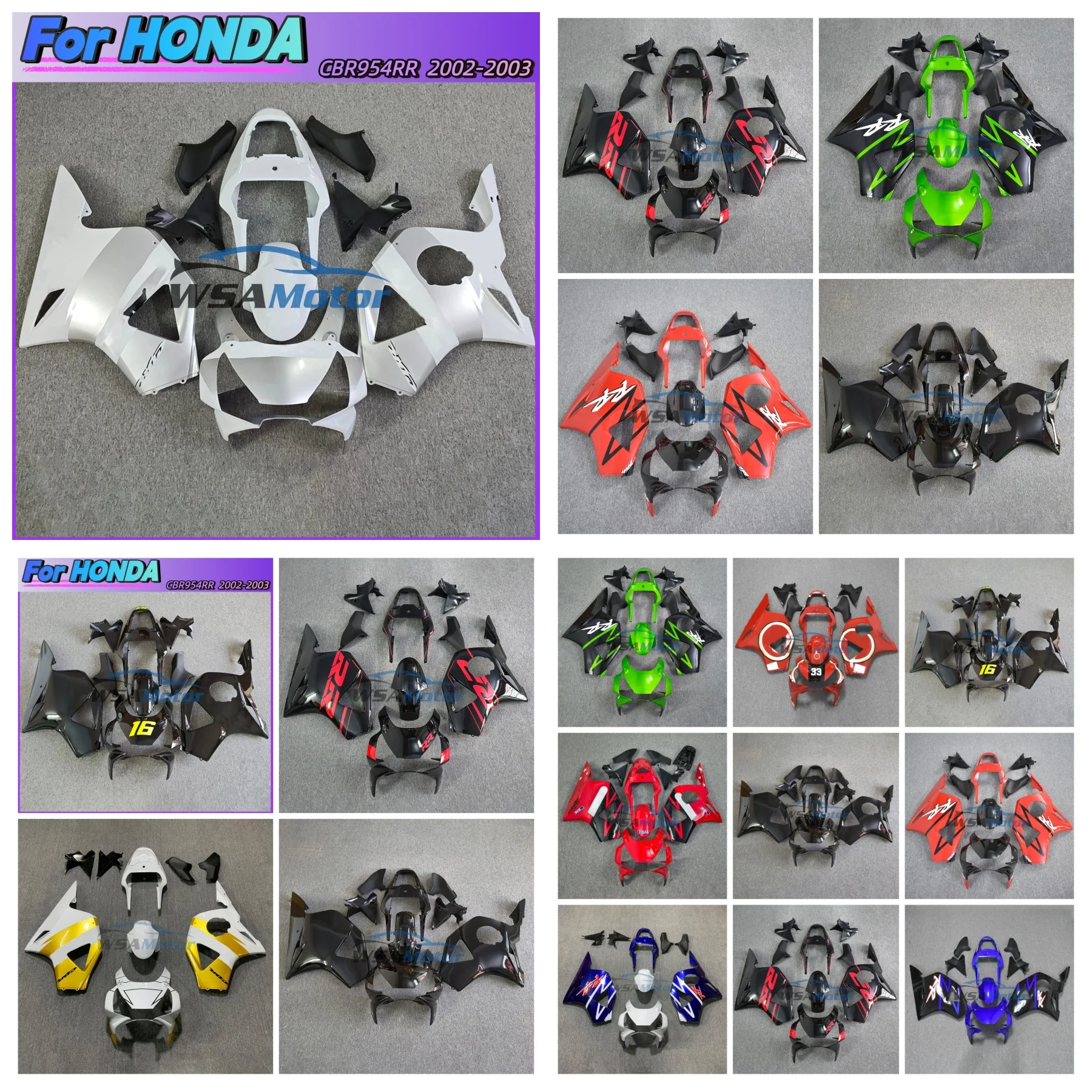 Fit For Honda CBR900RR CBR954RR 2002 2003 CBR954 RR cbr 954 rr High Quality ABS Plastic Bodywork Fairing Kits
Fit For Honda CBR900RR CBR954RR 2002 2003 CBR954 RR cbr 954 rr High Quality ABS Plastic Bodywork Fairing Kits
