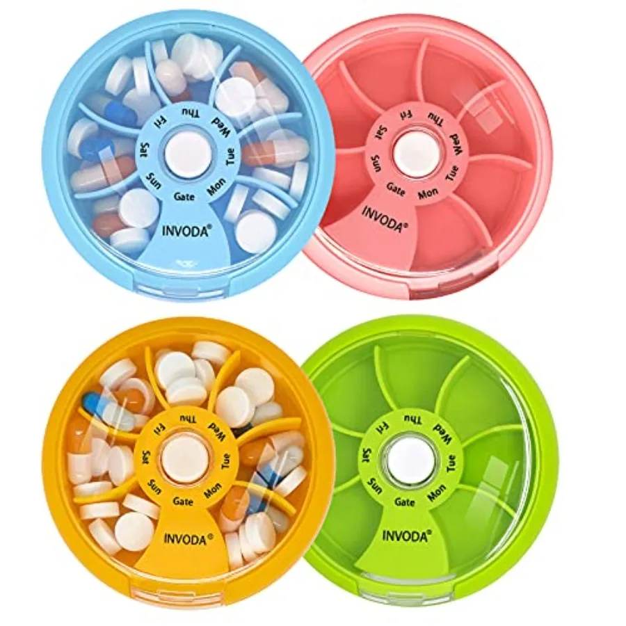 Weekly Pill Organizer 7 Compartment ting Pill Daily Medicat and tamins - Portable Travel Pill Fis plements tamins Organizer 4PC
Weekly Pill Organizer 7 Compartment ting Pill Daily Medicat and tamins - Portable Travel Pill Fis plements tamins Organizer 4PC