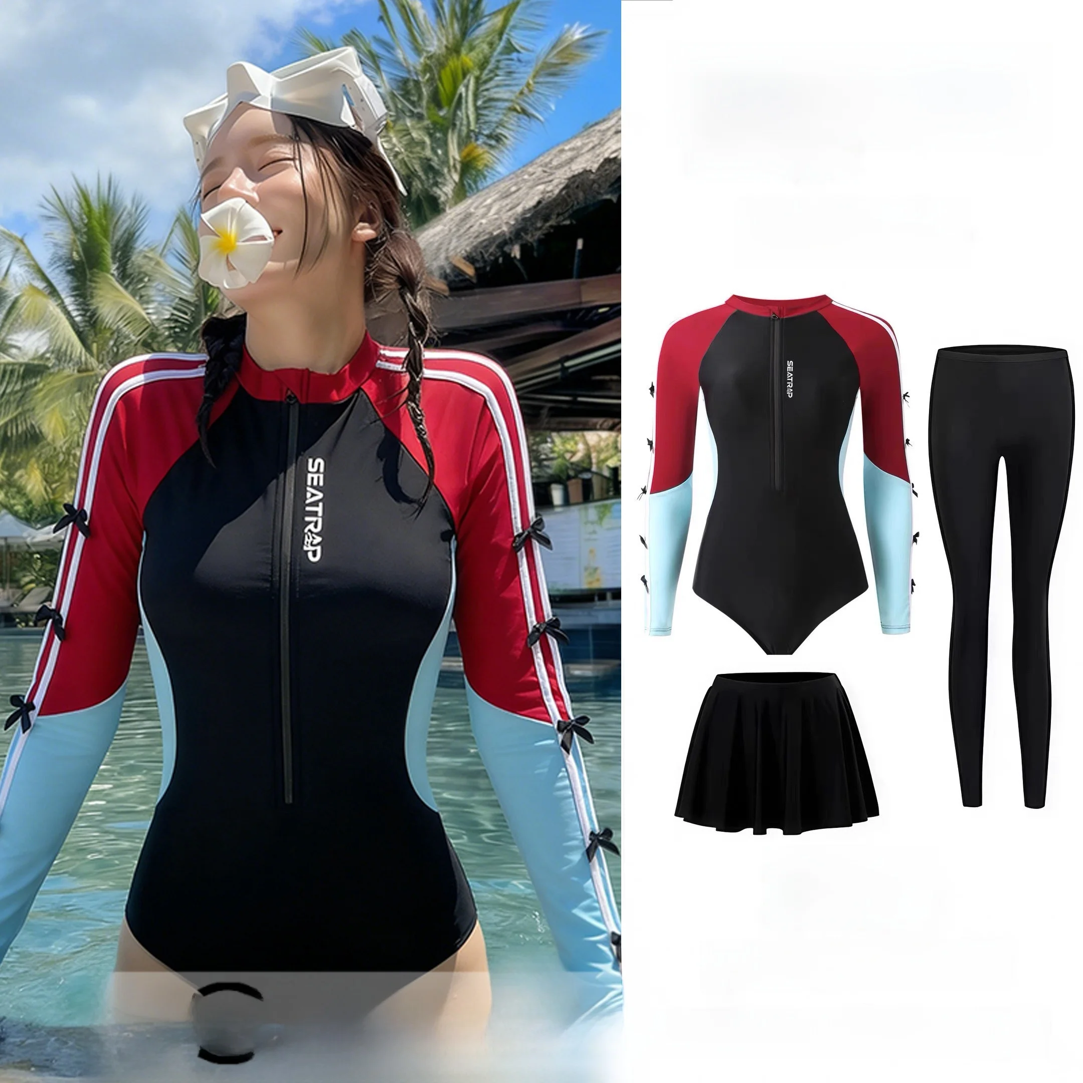 Женский гидрокостюм для серфинга с длинными рукавами, быстросохнущий, с защитой от УФ-излучения UPF50, для плавания и снорклинга
Женский гидрокостюм для серфинга с длинными рукавами, быстросохнущий, с защитой от УФ-излучения UPF50, для плавания и снорклинга