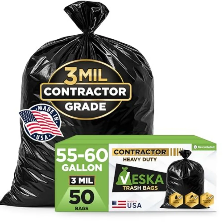 Contractor Garbage Bags 55 Gallon 3 MIL Heavy Duty MegaValue 50 Bags w/Ties Contractor Trash Bags 50-60 Gallon 3 Mil Contractor
Contractor Garbage Bags 55 Gallon 3 MIL Heavy Duty MegaValue 50 Bags w/Ties Contractor Trash Bags 50-60 Gallon 3 Mil Contractor
