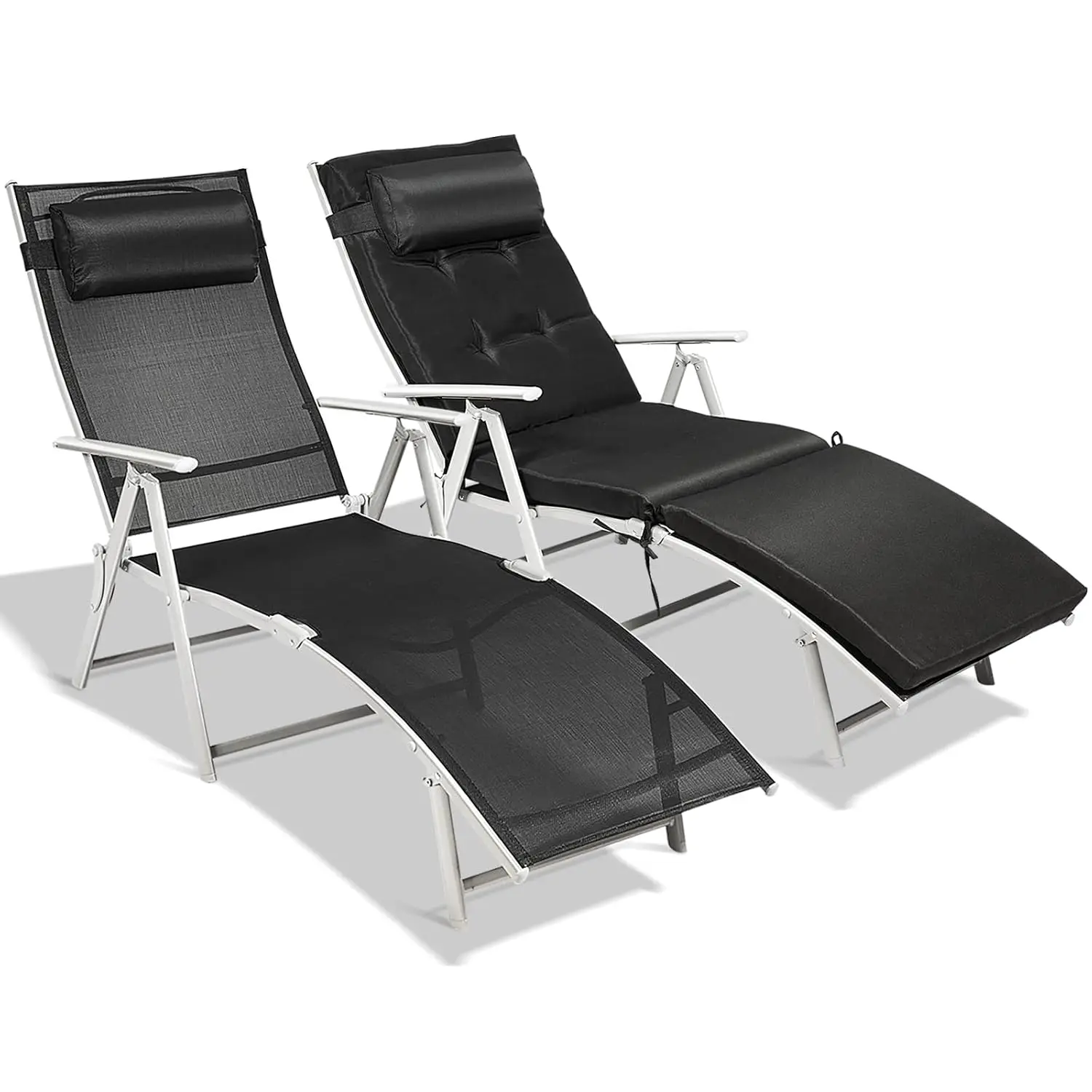 Chaise Lounge Chair for Outside, Pool Folding Reclining Beach Chair W/Removable Cushion&Headrest Pillow, Outdoor, Customized
Chaise Lounge Chair for Outside, Pool Folding Reclining Beach Chair W/Removable Cushion&Headrest Pillow, Outdoor, Customized