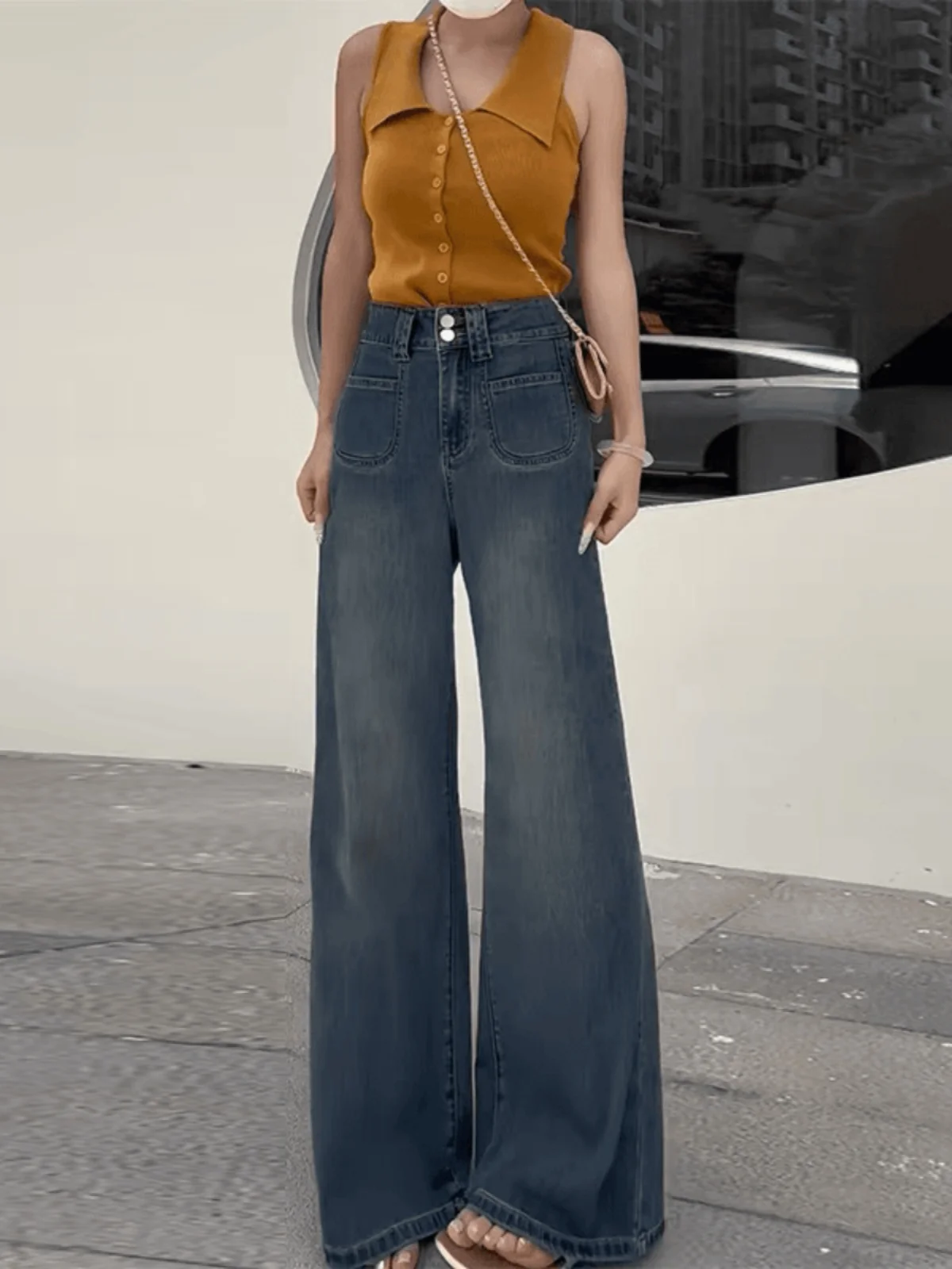 High Waist Wide Leg Retro Denim Jeans Women's Spring Autumn plus Size Conceal Meat Slimming Bell Bottoms Cotton Stretch
High Waist Wide Leg Retro Denim Jeans Women's Spring Autumn plus Size Conceal Meat Slimming Bell Bottoms Cotton Stretch
