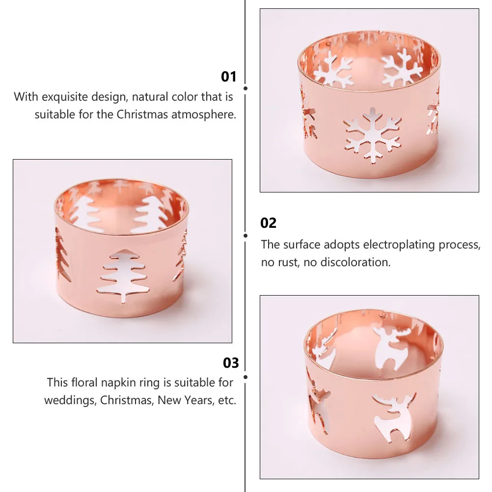 3Pcs Delicate Napkin Circle Realistic Christmas Design for Meal Table Decoration Bar Event Rose Gold
3Pcs Delicate Napkin Circle Realistic Christmas Design for Meal Table Decoration Bar Event Rose Gold