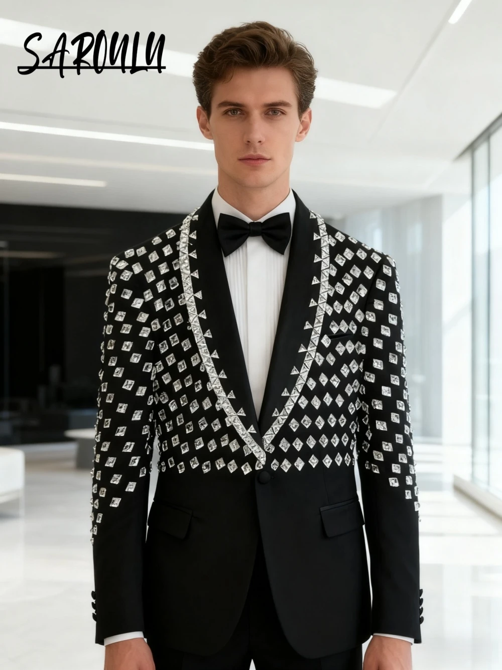 Мужской костюм с текстурированными кристаллами, популярный вечерний стильный смокинг, шаль знаменитостей с лацканами, одежда для жениха, на складе, комплект для выпускного вечера, быстрая доставка
Мужской костюм с текстурированными кристаллами, популярный вечерний стильный смокинг, шаль знаменитостей с лацканами, одежда для жениха, на складе, комплект для выпускного вечера, быстрая доставка