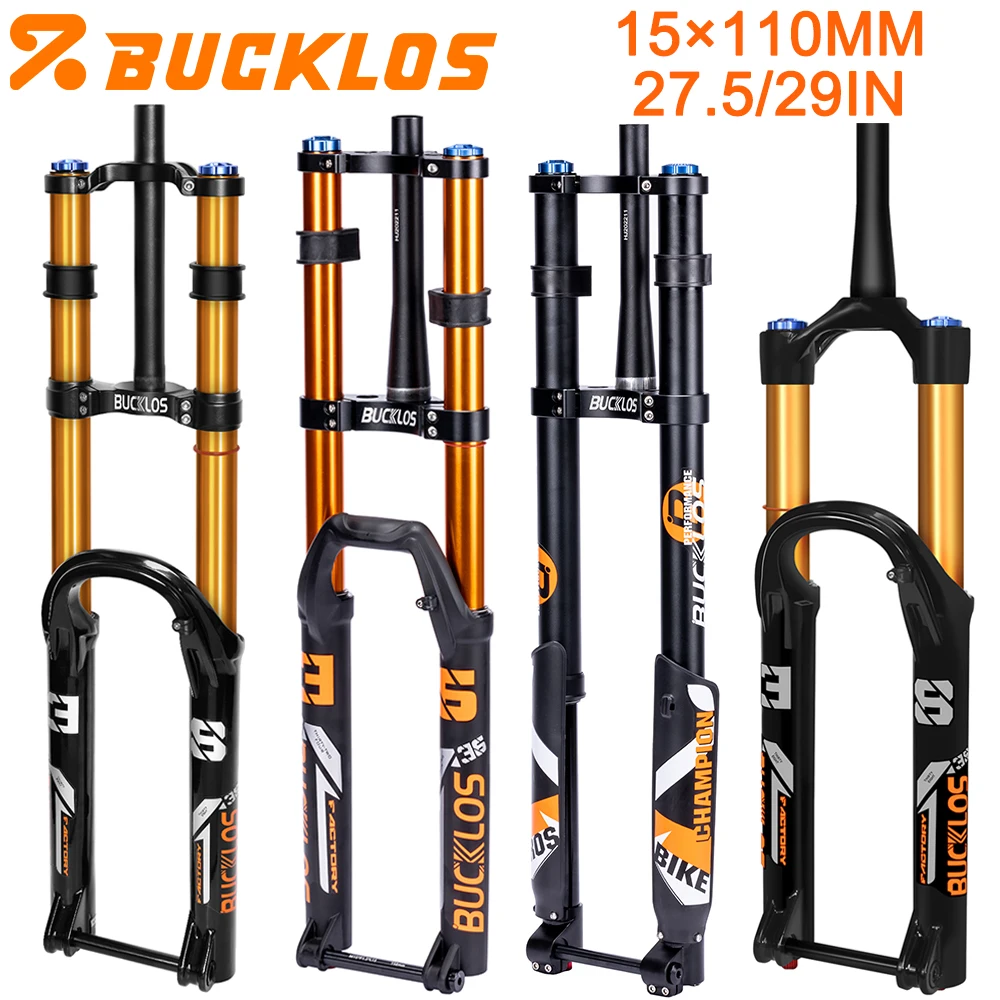 BUCKLOS Bicycle Fork 15*110mm Air Suspension DH Fork 27.5in 29in Thru Axle Downhill Bike Forks Straight/tapered Tube AM Forks
BUCKLOS Bicycle Fork 15*110mm Air Suspension DH Fork 27.5in 29in Thru Axle Downhill Bike Forks Straight/tapered Tube AM Forks