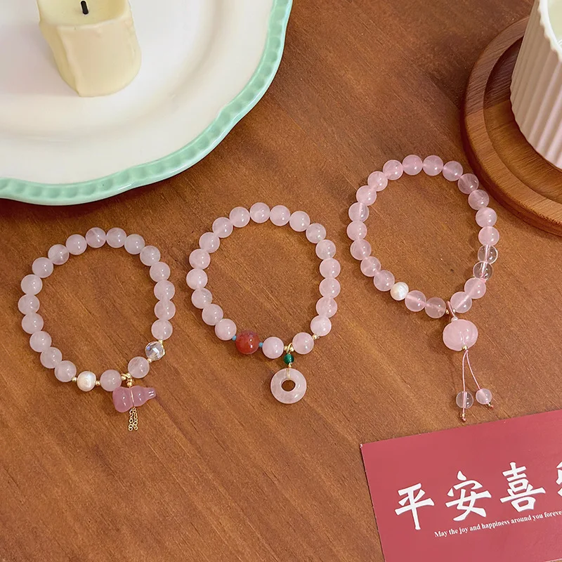 Natural Madagascar Rose Quartz For Women Pink Crystal Peace Buckle Fortune Pumpkin Beaded Bracelet Niche High-End Feel
Natural Madagascar Rose Quartz For Women Pink Crystal Peace Buckle Fortune Pumpkin Beaded Bracelet Niche High-End Feel