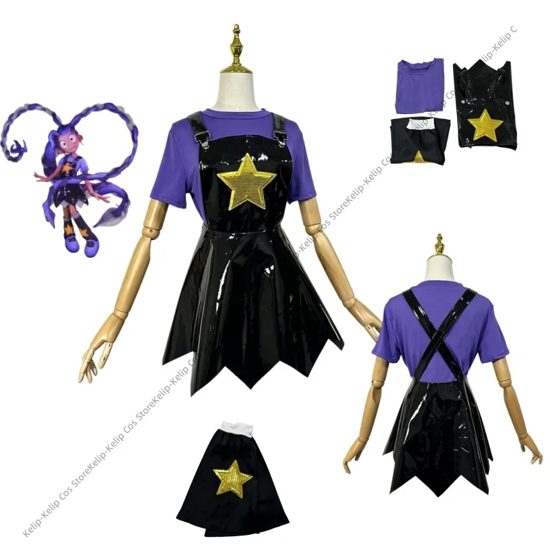 Lilli Lovebraids Cosplay Costumes Horror Toy Inspired Purple Shirt Star Pattern Overall Dress Creepy Cute Vinyl Skirt leg cuffs
Lilli Lovebraids Cosplay Costumes Horror Toy Inspired Purple Shirt Star Pattern Overall Dress Creepy Cute Vinyl Skirt leg cuffs