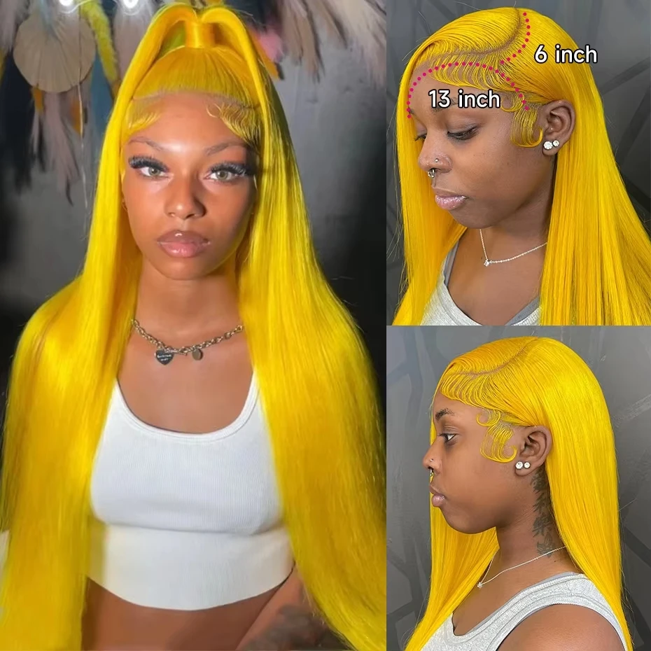 Yellow 13x6 Transparent Lace Front Wig Human Hair Bone Straight Yellow Colored Human Hair Wigs For Women Brazilian Frontal Wigs
Yellow 13x6 Transparent Lace Front Wig Human Hair Bone Straight Yellow Colored Human Hair Wigs For Women Brazilian Frontal Wigs