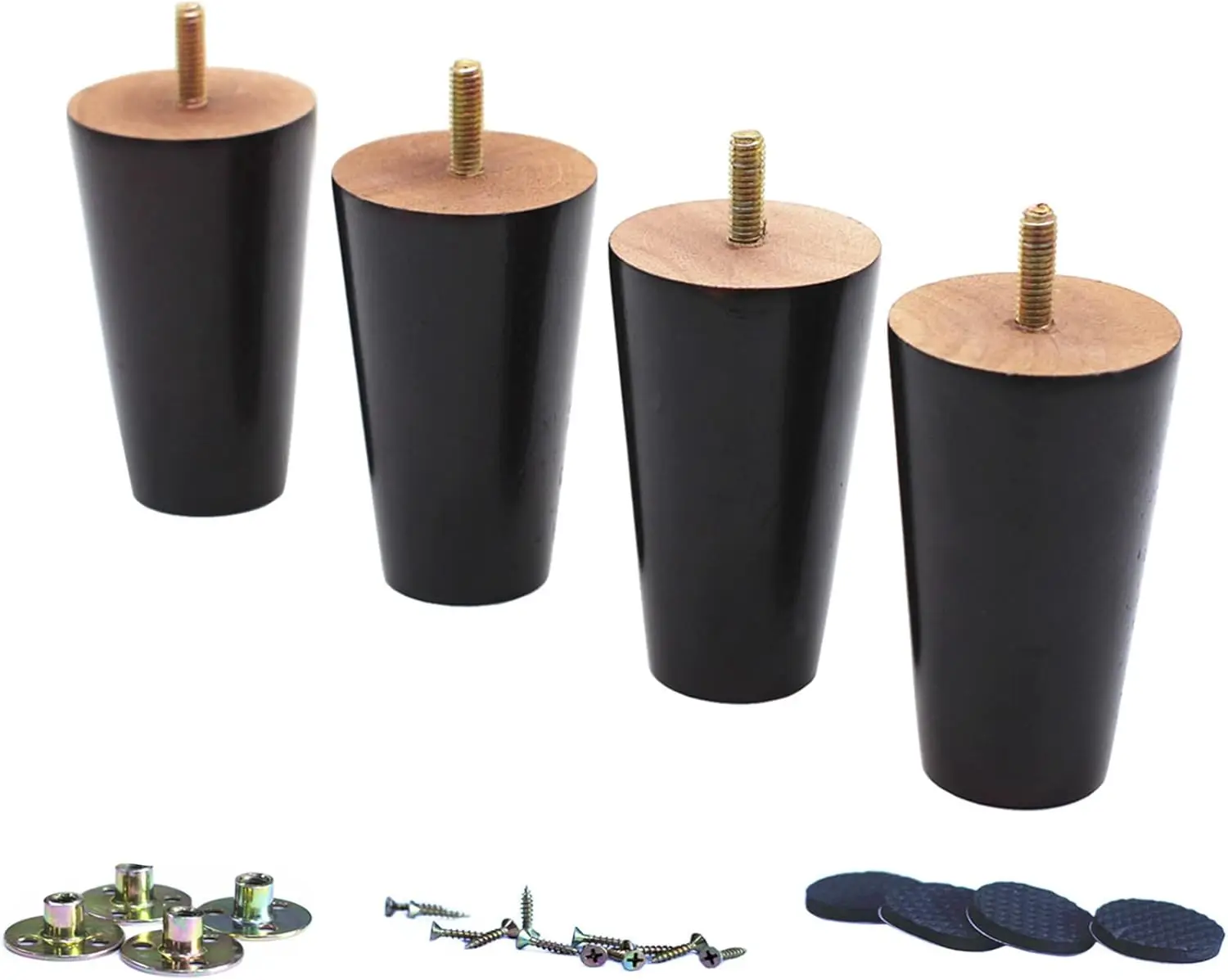 Round Solid Wood Furniture Legs, 4 Inch, Set of 4, Dark Brown for Sofa Couch Chair Ottoman Dresser Cabinet Bed
Round Solid Wood Furniture Legs, 4 Inch, Set of 4, Dark Brown for Sofa Couch Chair Ottoman Dresser Cabinet Bed