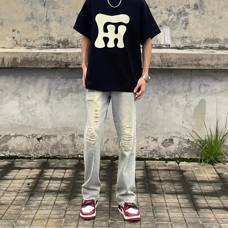 Street Sle Men's Hip Hop Waed Jeans Loose Straight Leg Long Trousers Trendy Brand Casual Wear for Teens And Adults
Street Sle Men's Hip Hop Waed Jeans Loose Straight Leg Long Trousers Trendy Brand Casual Wear for Teens And Adults